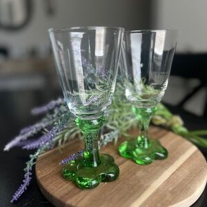 Hand blown floral glasses